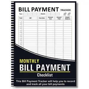 Bill Tracker Notebook: Monthly Bill Payment money saving book