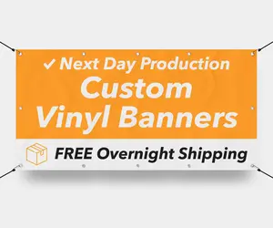 Custom Vinyl Banner - Free Overnight Shipping - Milweb1