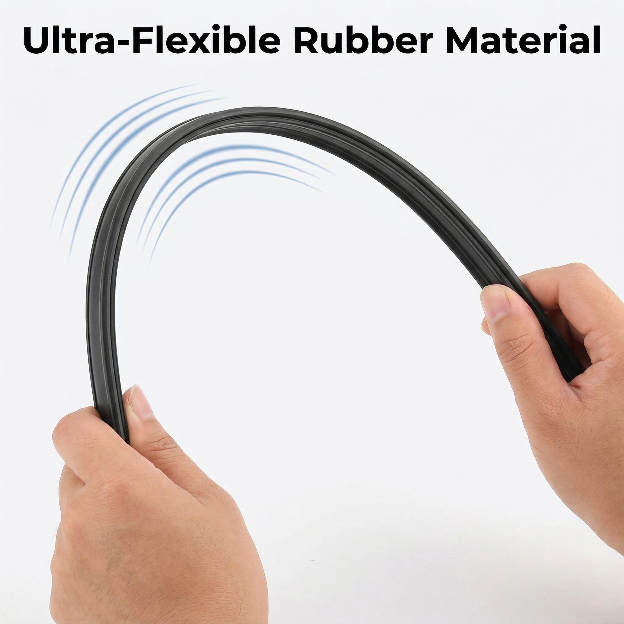 2PC 40cm Car Side Window Wiper Strips Durable Elastic Rubber Squeegees Universal Fit for Most Vehicles Rain Dust Scraper Fog Frost Remover Crystal Clear Vision Multi Functional Protection Easy Installation No Tools Required