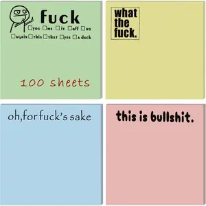 4 count Funny Sticky Notes for Adults for Work,What The Fxck Sticky Notepads,Oh, for Fxck's Sake Novelty Notepads,4 Colors Funny  It Notes,Funny Vulgarity Gifts for ,Coworkers