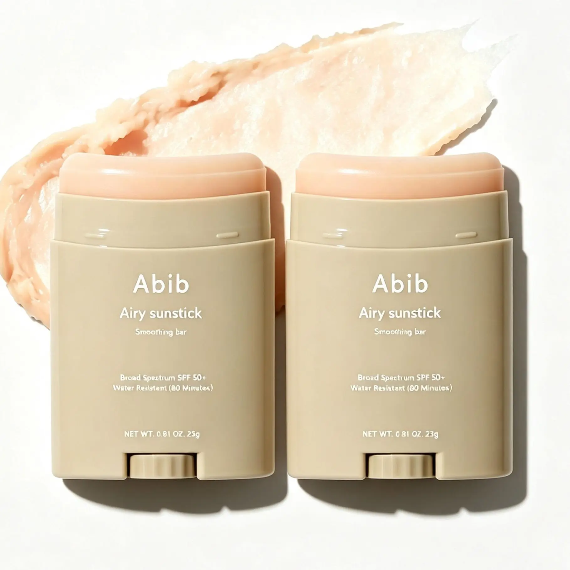 2PCS [Abib] Airy Sunstick SPF50+ PA++++ | Korean Sunscreen Stick for Face & Body | Lightweight Matte Finish | Non-Sticky Daily UV Protection | K-Beauty Sun Care