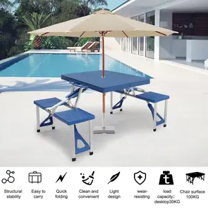US Spot Siamese Folding Tables and Chairs-Plastic PS Thickening