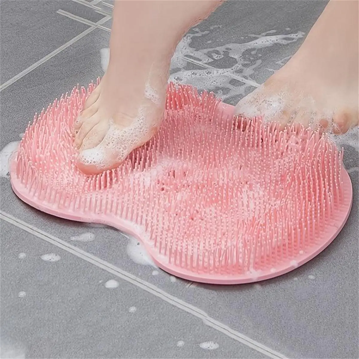 Loofah Bath Massage Pad, Bathing Accessories, Shower Foot Massage Mat with Suction Cup, Bathing Accessories for Home Bathroom, Bathroom Supplies, Personal, Body Brush, Body Care Tool, Exfoliating Brush, Foot Scrubber