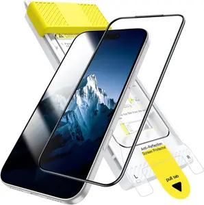 LUSA DESIGN2-Pack Coverage Screen Protector for iPhone 17/16/15/ pro max/plus/pro, AR Anti-Reflective Coating, Black Edge Tempered Glass, Anti-Fingerprint & Auto-Align Installation, Case-Friendly
