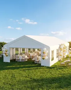 Garvee Upgraded Duty 20x40 FT Outdoor Party Tent – Waterproof Shelter with Galvanized Steel Frame, Mesh Screen, Roll-Up Double Doors, Removable Sidewalls & Windows, Ideal for Weddings and Large Gatherings, 6-Bay