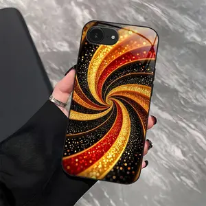 Hypnotic Illusion Glitter Swirl Case Luxury Liquid Gold Cover for iPhone 16e-975