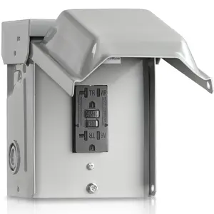 Outlet Box, Waterproof Electrical Outlet Box with 20 Amp WRTR GFCI Receptacles, Weatherproof 3R Enclosure, GFCI Outlet Box with Cover, ETL Listed, H03OB06