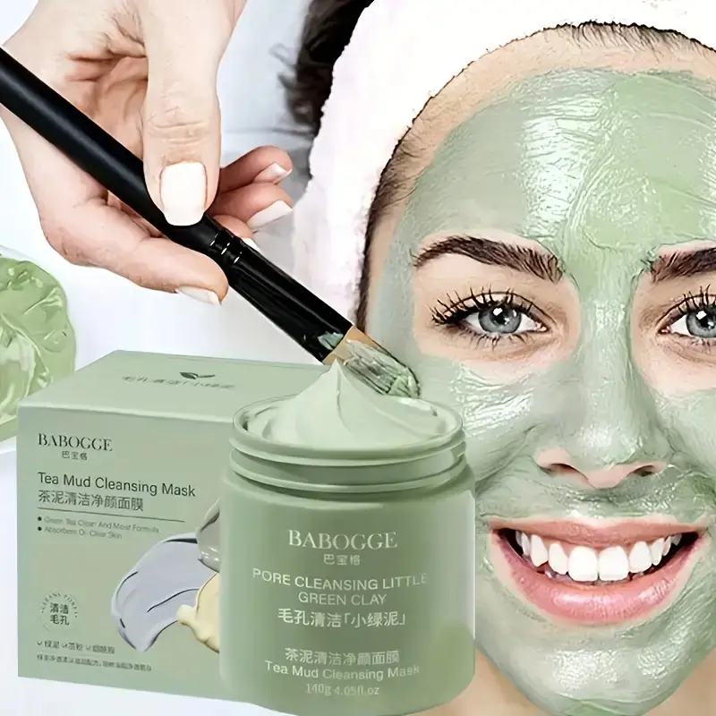 140g Tea Mud Deep Cleansing Mask - A purifying mask containing hyaluronic acid and tea ingredients, deep pore cleansing, tightening pores, smearable mask, Night Mask, Moisturizing Mask, Skin Clearing Mask, unisex, suitable for all skin types, holiday gift