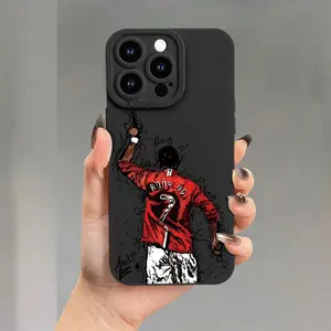This creative soccer player number 7 design is a drop-proof, non-slip TPU full-coverage phone case for the camera lens, compatible with iPhone 17, 16, 15, 14, 13, 12, 11, XS, X, and Samsung models. It makes a great gift for friends or family.