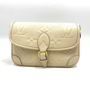 Pre-owned Louis Vuitton Empreinte Monogram Giant Diane Shoulder Bag / Crossbody Bag Cream