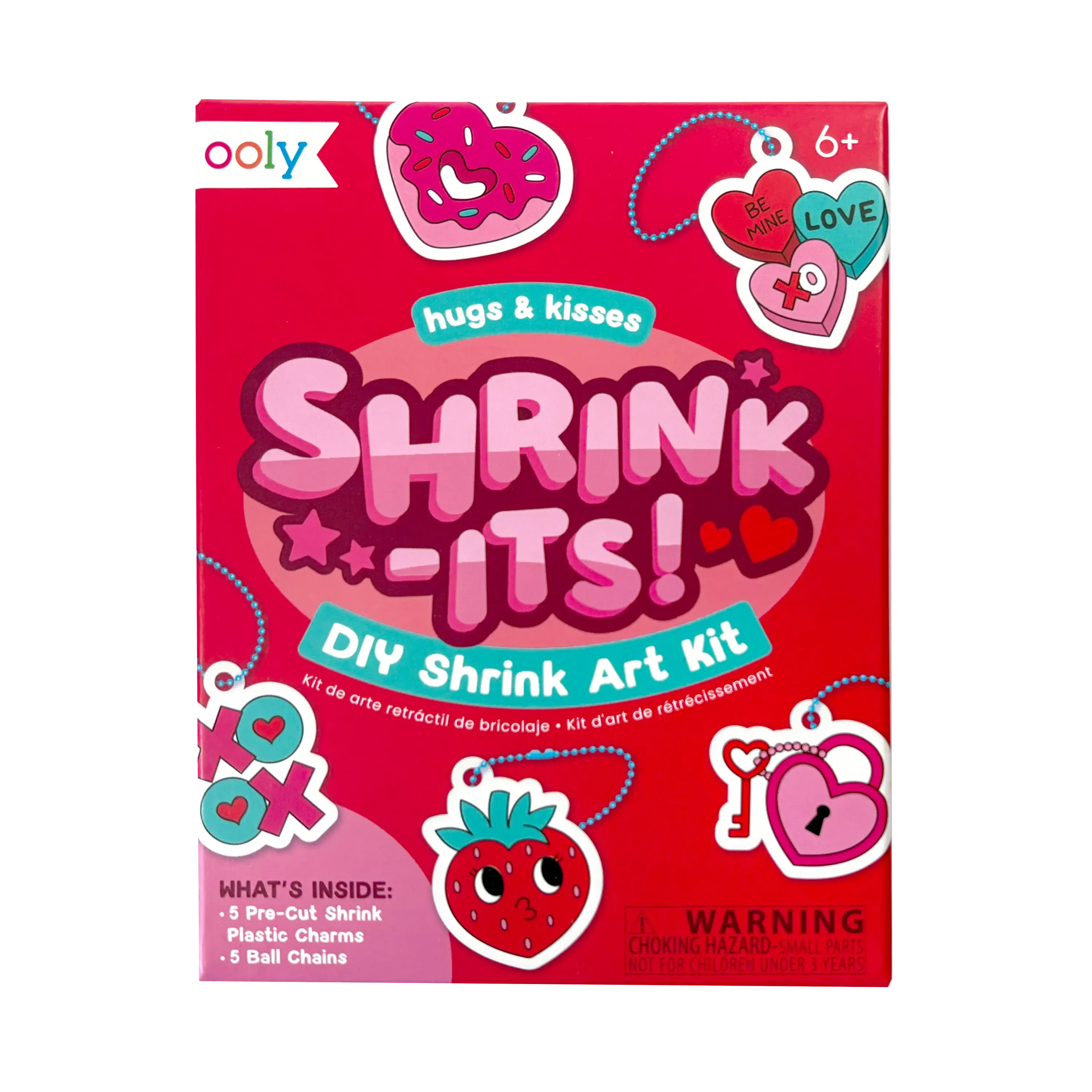 Shrink-Its! Mini DIY Shrink Art Kit - Hugs & Kisses - 5 Charms