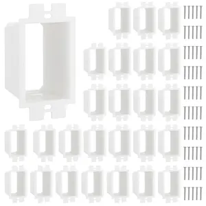 25 Pcs BE1-2 Electrical Outlet Box Extenders with Screws, 1-Gang Electrical Outlet Box Extender, Single Gang Box Extender Electric Box Extender 1 Gang Power Outlet Accessories (White)
