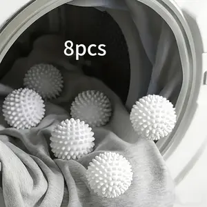 Reusable Laundry Balls Set of 8, Remove Lint, Soften Clothes, Prevent Tangles, Reduce Wrinkles, Large Size, Washing Machine Use