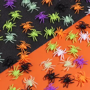 Colorful Spider Toys (50pcs), Halloween Ghost Spider Decoration, Luminous Toy Multi colored Fake Spider, Perfect for Halloween and Day of the Dead Decoration to Create a Weird Atmosphere
