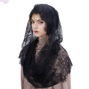 Women’s Spring Summer Black & White Two‑Tone Round Eyelash Lace Veil, Breathable Sheer Decorative Face Covering, Lightweight Stylish Head Accessory, Versatile for Daily Outfits, Party Events, Wedding Occasions and Casual Street Styling