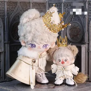 Original Snowy Prince Suit For 10cm 20cm Clothes Costume Red Green Gold Cloak Cartoon Cosplay Gift CP