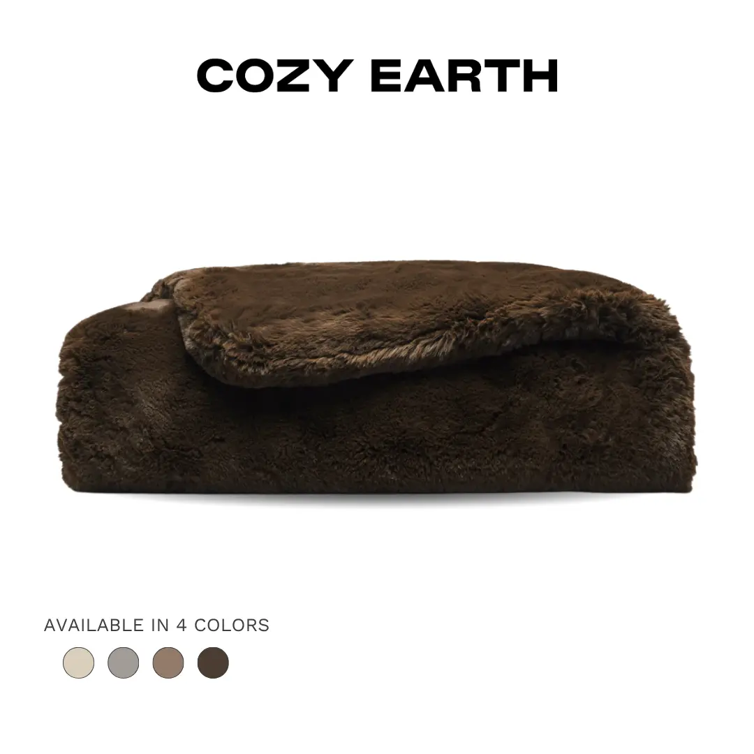 Cozy Earth Superplush Cuddle Blanket | Oversized Faux Fur Blanket with Ultra-Plush Texture & Heavyweight Comfort