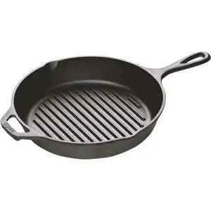 Lodge  10.25 in. Round Cast Iron Grill Pan