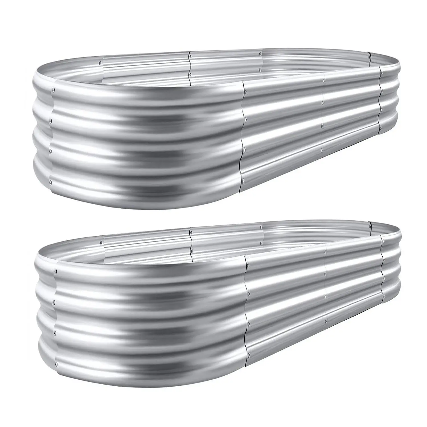 Galvanized Planter 4ft Raised Garden Bed 2-Pack - Antirusting, High Quality & Simple Installation for Vegetables, Flowers & Herbs, Ideal for Gardeners