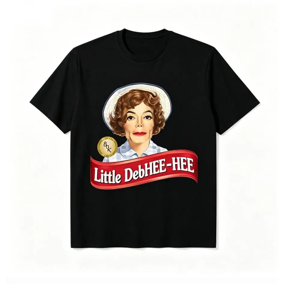 Women's Little DebHEE-HEE Funny Parody Meme T-Shirt, 100% Cotton Soft Casual Short-Sleeve Round Neck Viral Humor Graphic Tops, Shortsleeve, Meme Shirts, Funny Graphic Tee