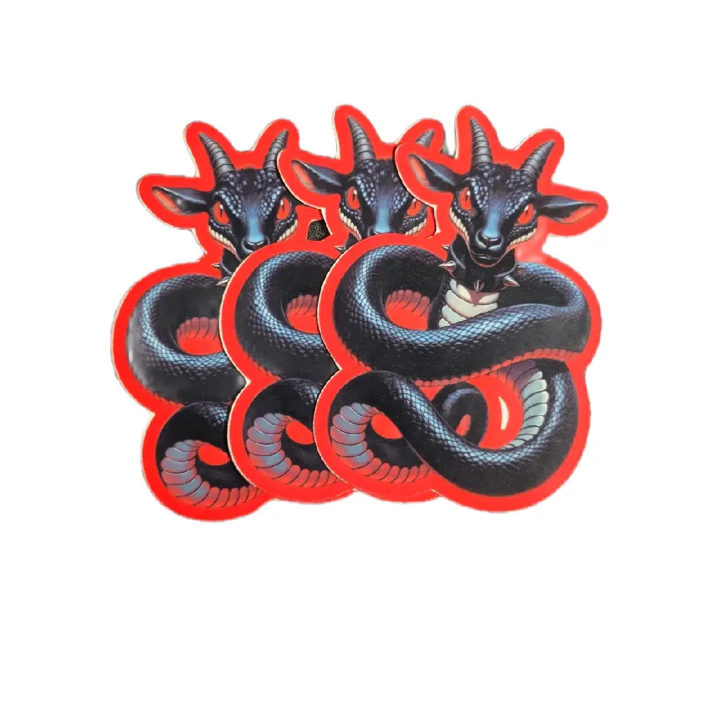 Snake Goat Vinyl Stickers, 3-Pack Waterproof Home Decor for Unique Interior & Household Items Decor