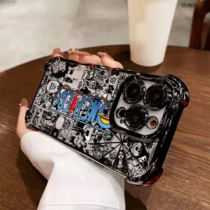 Classic Anime Style Pirate Adventure Pattern Phone Case, Cool Stylish Transparent Soft Shockproof Anti-Drop Anti-Scratch Protective Cover Compatible with iPhone 17 16e 16 15 14 13 12 11 Pro Max Air X XR XS Max  for Men Women