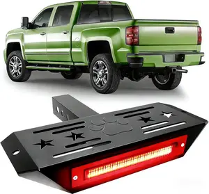Hitch Step with LED Light Bar, 700 lb Capacity 2" Receiver Step with 6 Lighting Modes, Brake/Turn Signal Lights for Trucks, Jeeps, SUVs