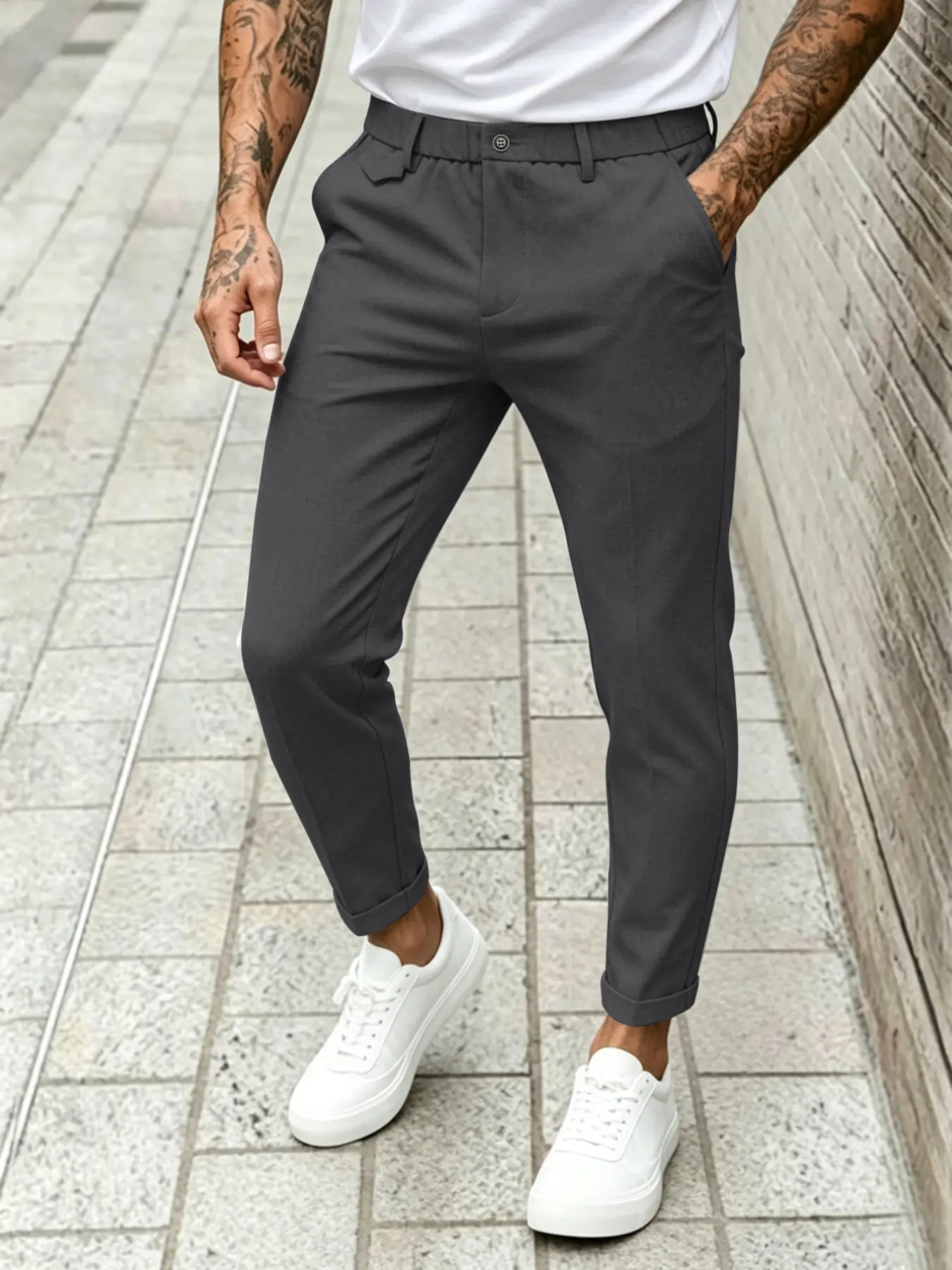 Men's Slim-Fit Blazer Pants, Lightweight Business Casual Long Trousers, Versatile All-Season Wear, Trendy 2026 Style
