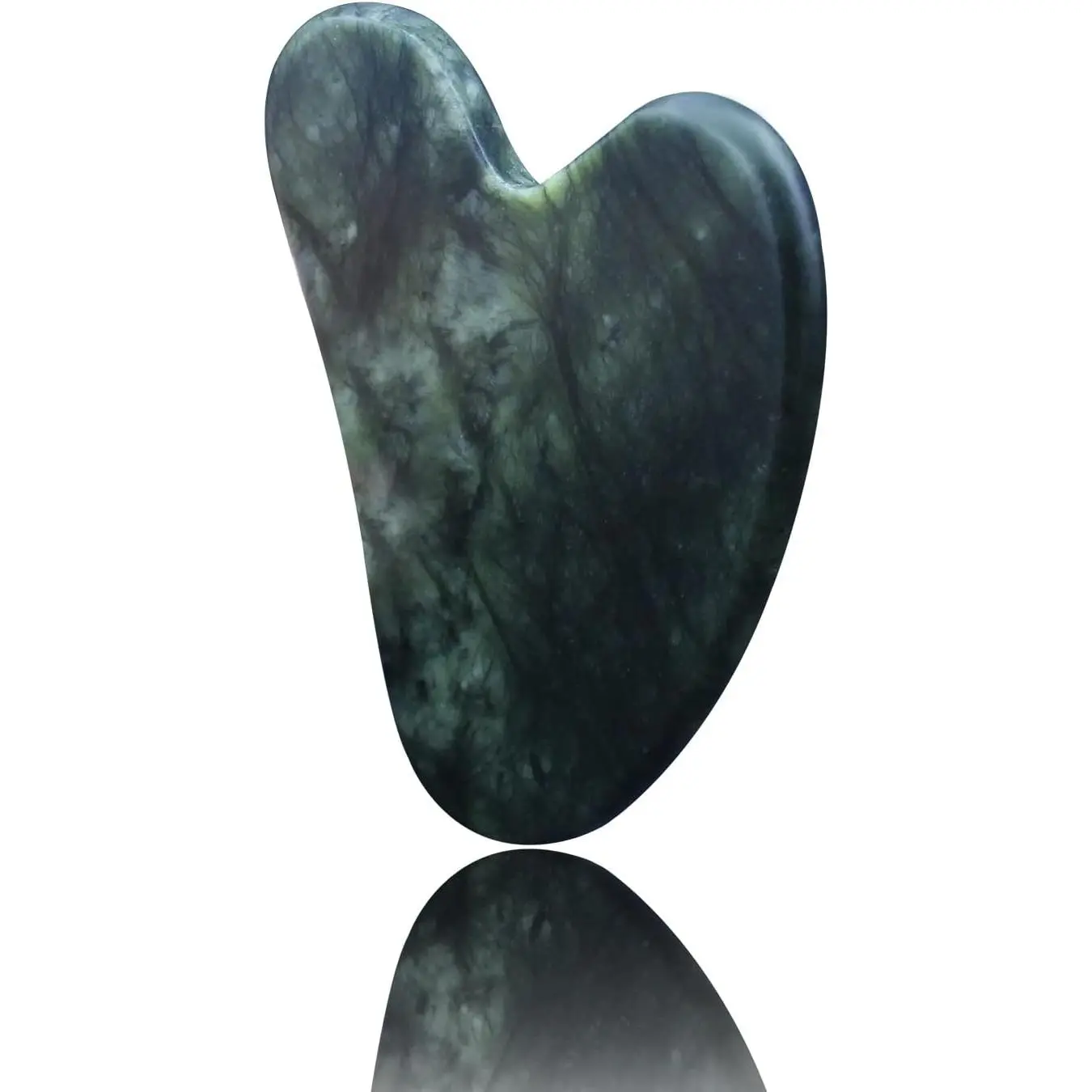 Gua Sha, Premium Gua Sha Facial Tools, Guasha Tool for Face Upgraded, Guasha Natural Jade Stone (Dark Green)