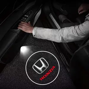 2Pcs Car Logo Lamp Welcome Lights Auto Emblem Projection For Honda Civic Fit Accord City Vezel CR-V S660 Odyssey HR-V Insight