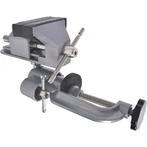 Universal Table Vise 3" Aluminum Swivel Bench Vise 360 Degrees Rotating Fit for Holding Small Parts in Jewelry Hobby Model Making Electronics and More