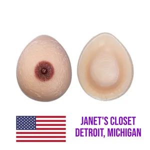 Janet's Closet 40DD/42D/44C Deep Concave Back Breast Forms for Transgender Women Crossdressers & Mastectomy Patients Natural Looking Nipples Budget Friendly Silicone Prosthetic
