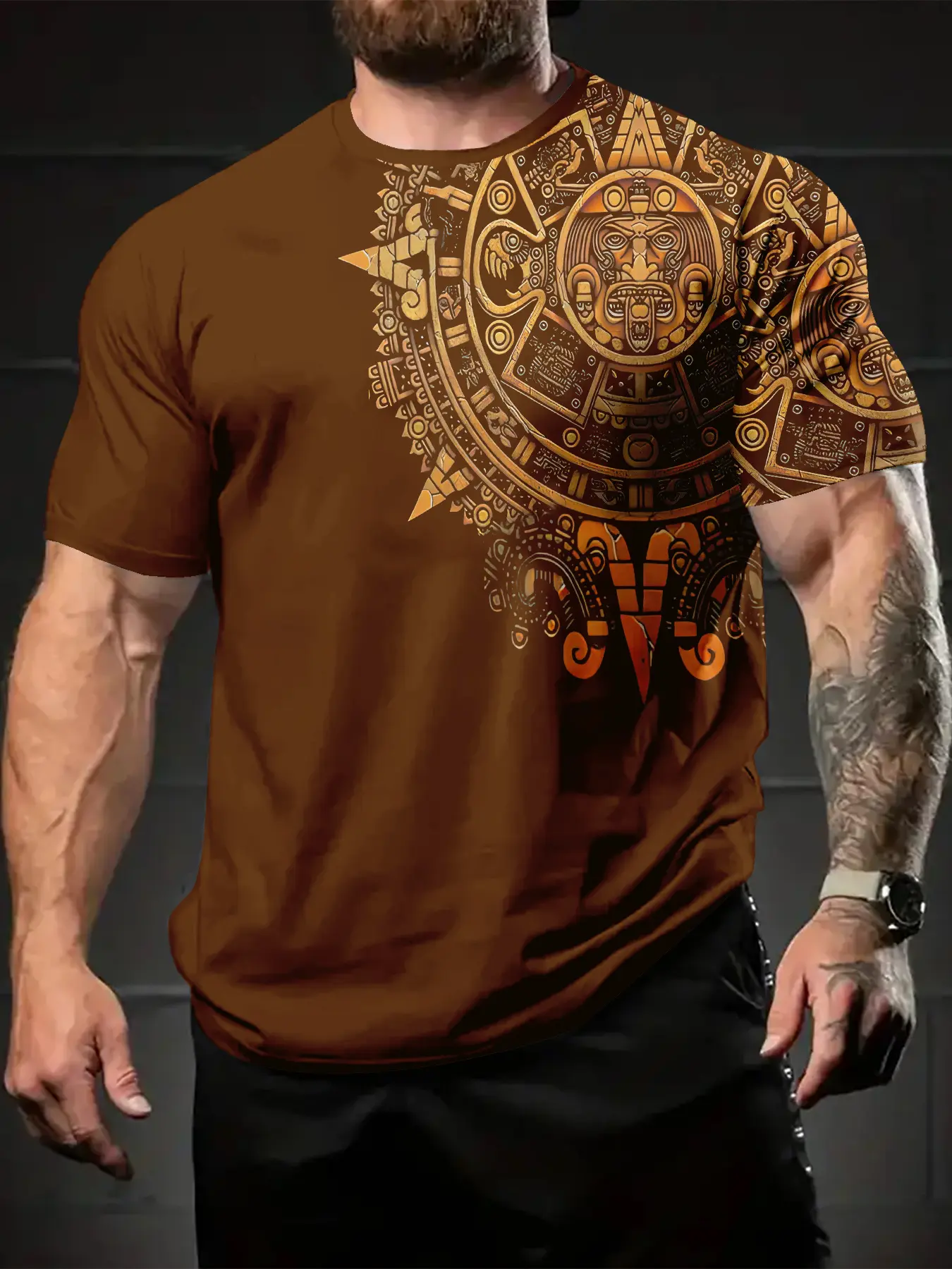 Men's 3D Digital Print Original Streetwear Menswear T-Shirt Top, Casual Graphic Tee, Casual Fitted Short Sleeve Round Neck, 100% Polyester Fabric, Perfect Holiday Gift for Men, Artwork Tee
