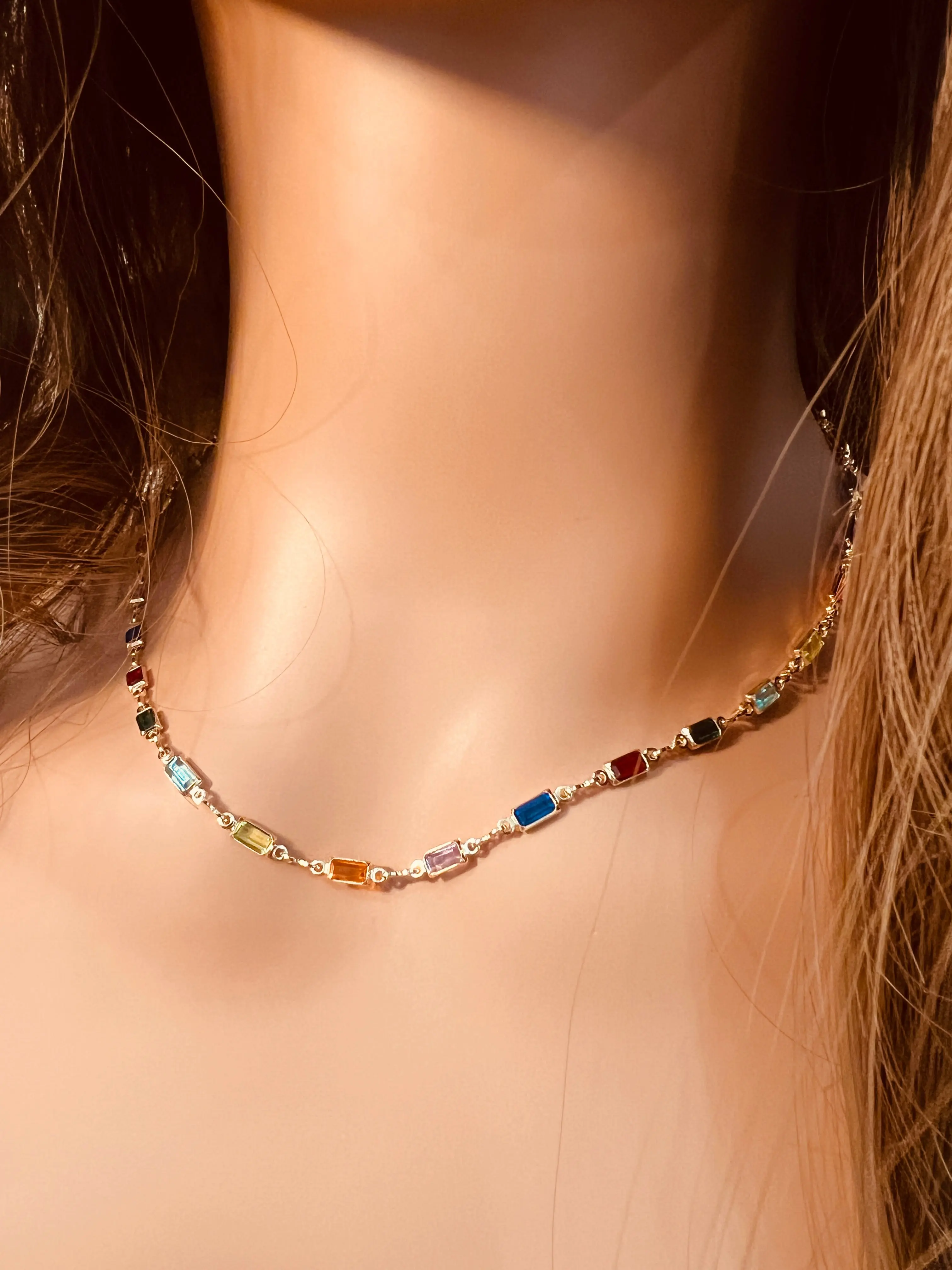 Gold Filled Gemstone Necklace | Dainty Beaded Chain Jewelry