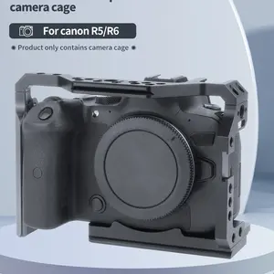 Feichao Camera Cage Rig for Canon, Top Handle Grip, 38mm Nato Rail, Cold Shoe Mount, Arri 1/4" 3/8" Holes, Eos R5 R6 Cover