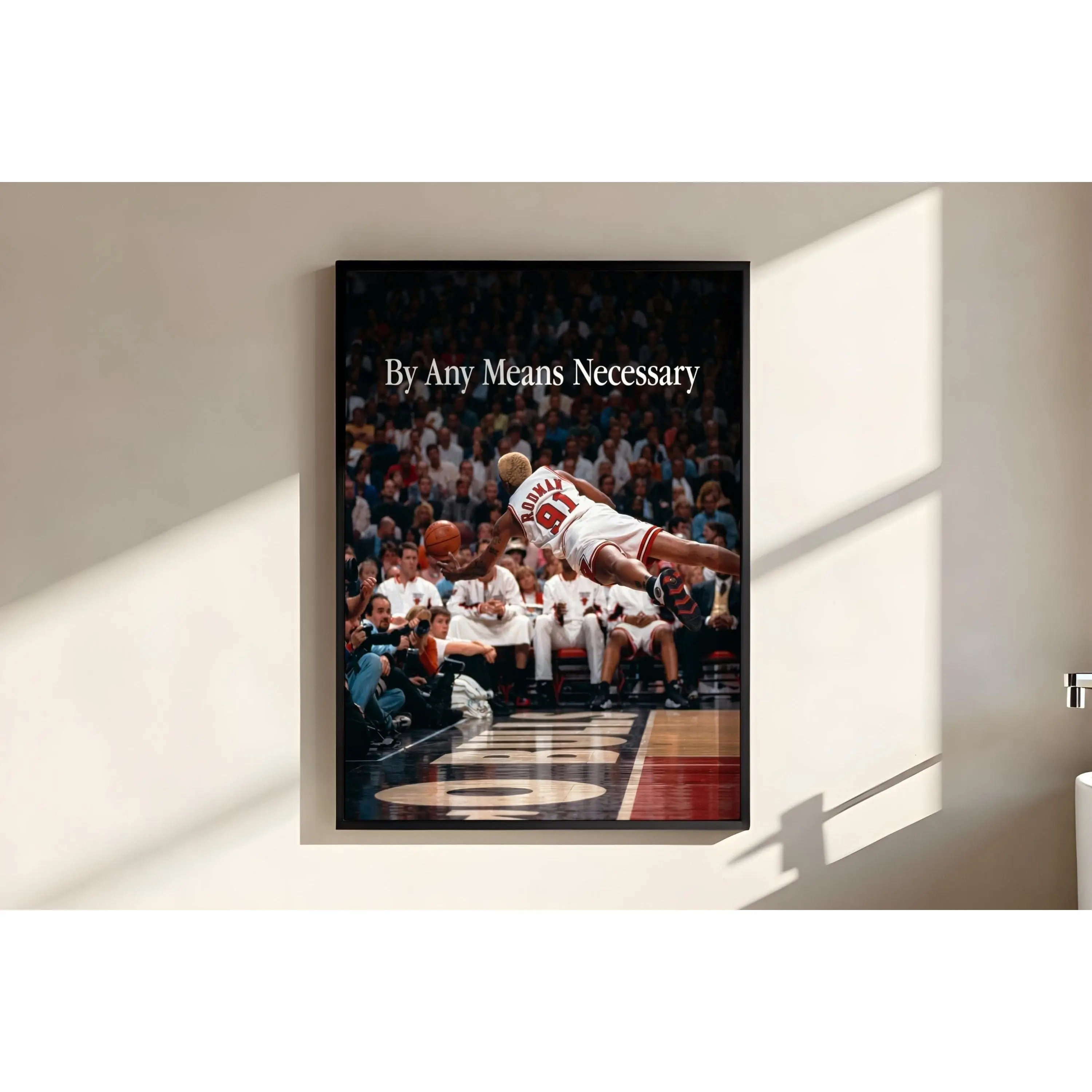 Dennis Rodman Poster – Motivational Dive Print, Chicago Bulls Basketball Wall Art