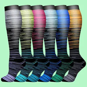 MhzyCaus 6 Pairs Athletic Compression Socks Unisex Calf Length Breathable Quick Dry Anti Odor for Running Training Gym Yoga Outdoor Activities and Daily Wear