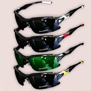 4 Pack Men's Sunglasses, Half Frame Lightweight Sun Sunglasses with Anti-Slip Nose Pads for Driving, Fishing, Cycling & Outdoor Activities