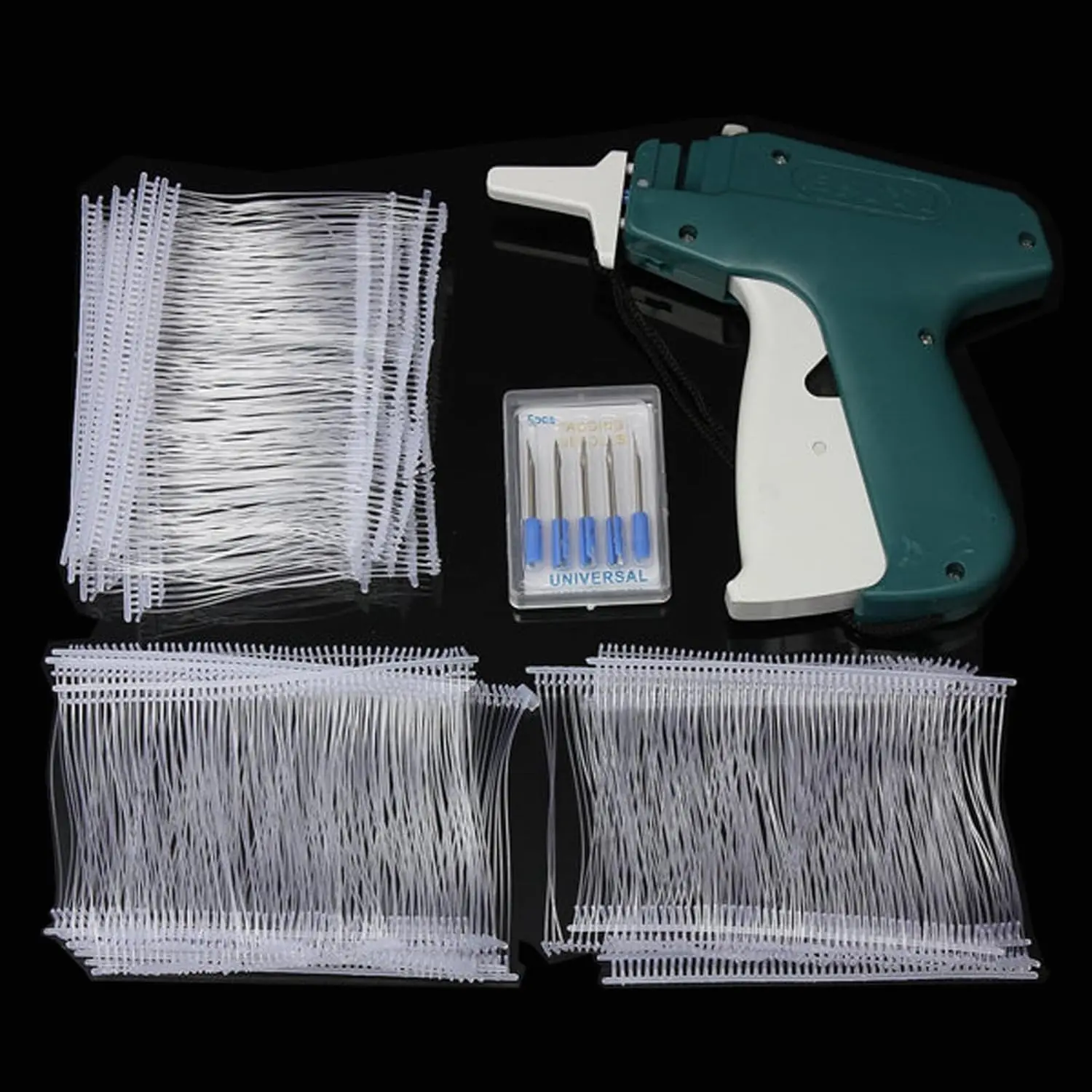 Clothes Price Label Tagging Gun with Handle, Clothing Tag Attacher Kit Including 1000(±50) White Barbs Fasteners and 5 Extra Steel Needles