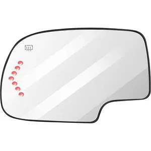 Driver Side Mirror Glass for 2003-2007 For Cadillac Escalade, For Chevy Avalanche, Silverado, Suburban, Tahoe, For GMC Sierra, Yukon Left Heated Mirror Glass Exterior Convex Turn Signal