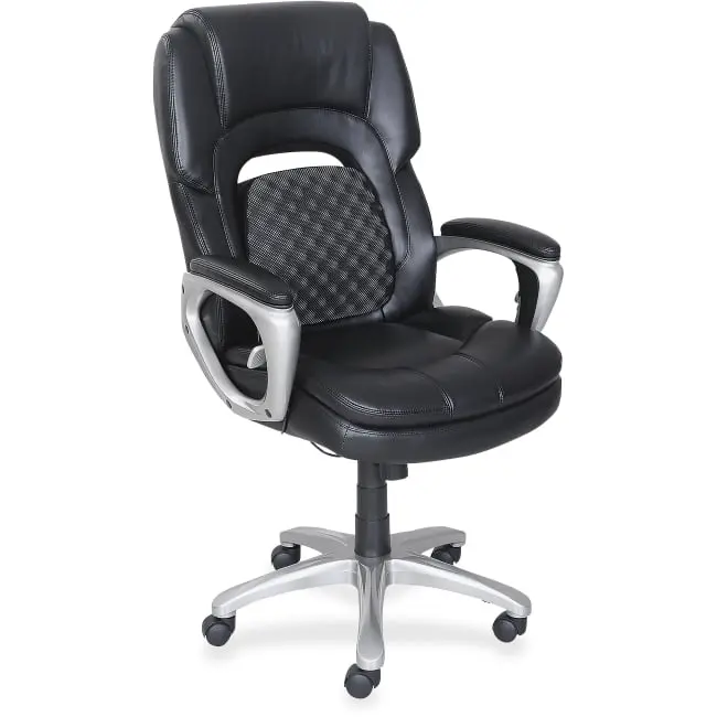 Lorell LLR47422 46.8 x 26.8 x 30 in. Bonded Leather Executive Chair - Black
