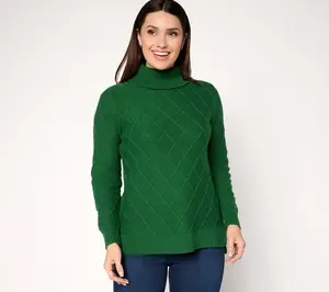 Joan Rivers Diamond Cable Turtleneck Sweater Joan Rivers Diamond Cable Turtleneck Sweater