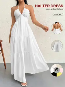 2026 Cozy Vacation Floral Summer Sundress, Sexy Backless Tie Strap, High Waist A-Line Silhouette, Spring Beach Travel, Elongate Legs