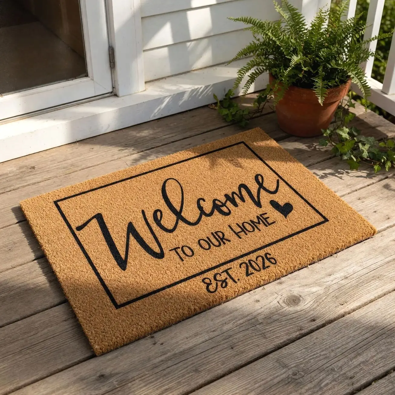 Personalized Welcome Doormat, Custom Established Date Door Mat, Housewarming Gift, Wedding Gift, Last Name Entryway Rug, Closing