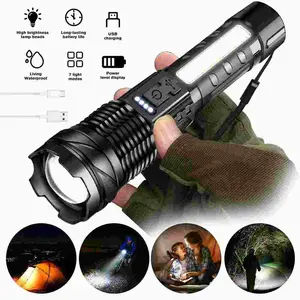 High Power LED Flashlight, Ultra-Powerful High Lumens Rechargeable Hand Lantern, Long-Range Torch Lantern for Camping, Hiking, Emergencies