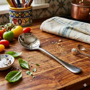 6-Piece Soup Spoon Set, Premium Stainless Steel Dinner Spoons, Heavy Duty Round Metal Cutlery for Home & Restaurant