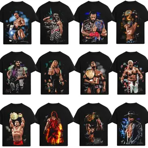[Collection] Wrestling Legends Vintage Graphic Tees Champion Belt Ring Icons Retro 90s Attitude Era Inspired Shirt Oversized Heavyweight Cotton Streetwear Pro Wrestling Fan Merch Classic Superstar Tribute Tee Unisex Casual Gift for Wrestling Fans