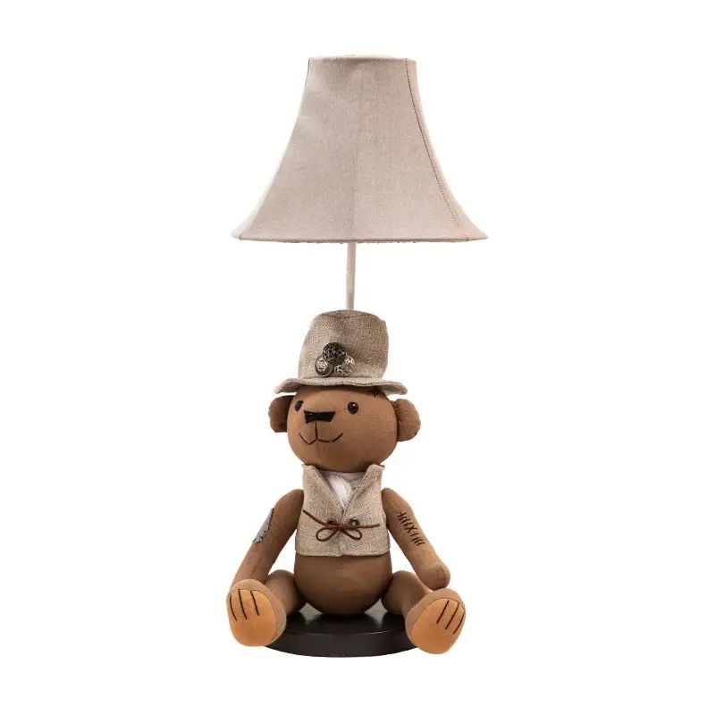 Teddy Bear Table Lamp, Bear Kids Lamp, Brown Bear Lamp with Shed, Kids Room, Soft Cotton Lamp, Lamp Nursery RoomTable Lamp, Bear Led Lamp, Christmas Gift, Birthday Gift, Size W 11.8 L 7.8H 49.2 night light