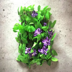 Adjustable Artificial Ivy Orchid Fence, Outdoor Garden Privacy Screen, Wedding Decoration Greenery Hedge Wall, Decorative Fence, Adjustable Garden Trellis