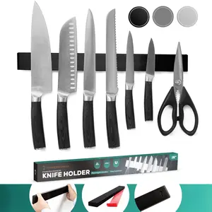 Magnetic Knife Holder for Wall & Fridge 16" - (No-Drill) Stainless Steel Strip for Kitchen & Utensils Storage Kitchen Knives Knives Stylish Classic